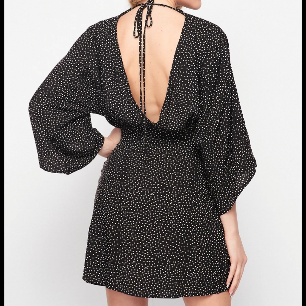 Kimono Mini Dress w/Tie-back detail